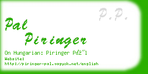 pal piringer business card